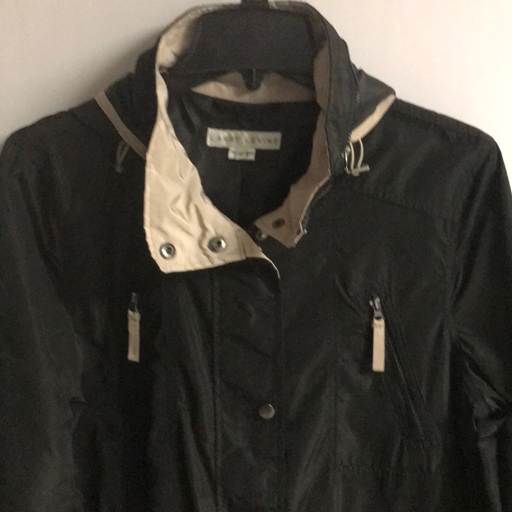 Larry Levine Black Water Repellent Jacket Coat M - Picture 2 of 6